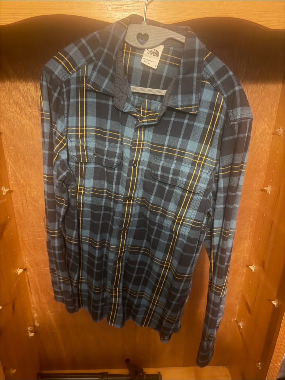 The North Face Navy & Yellow Plaid Shirt